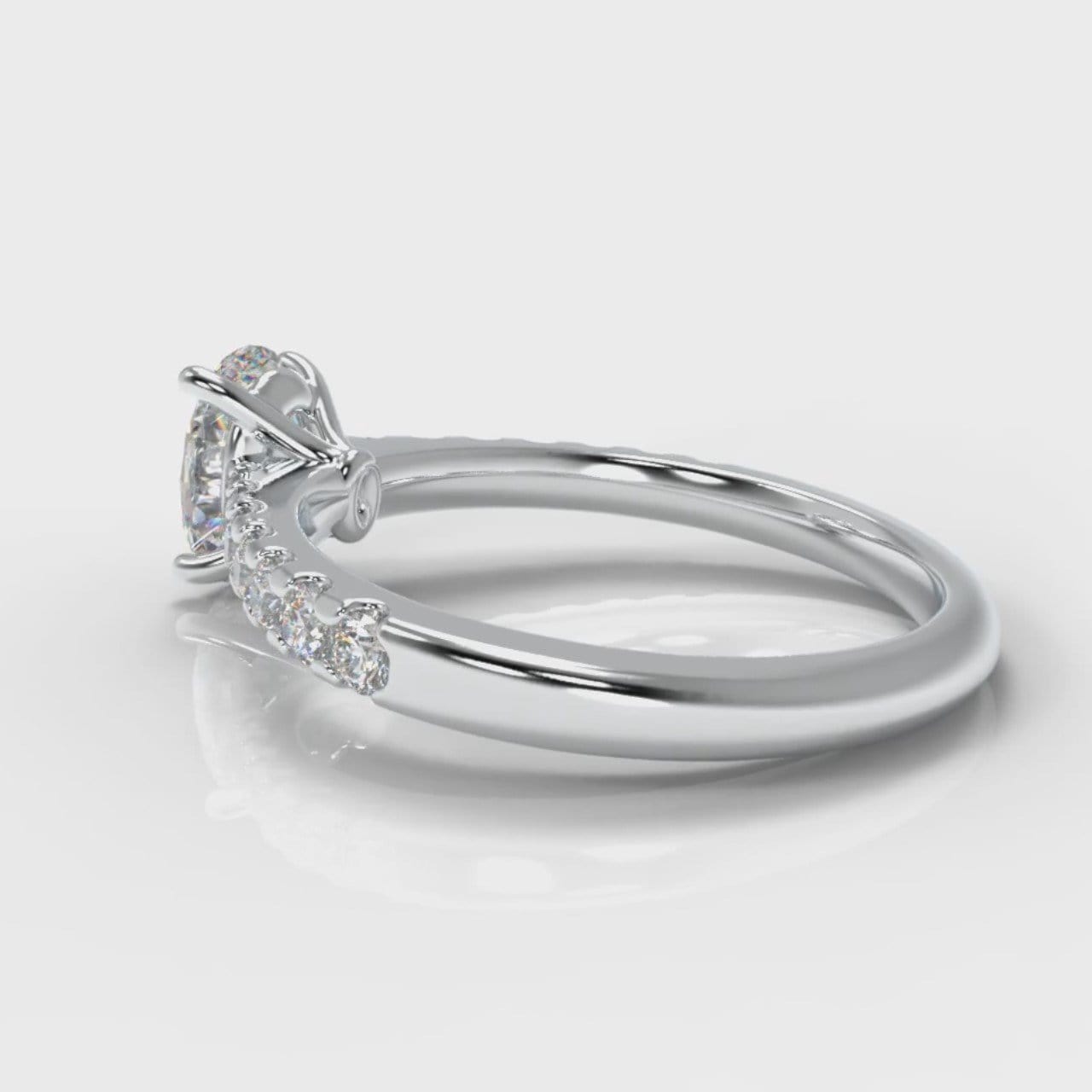 Carrée Micropavé Oval Diamond Engagement Ring