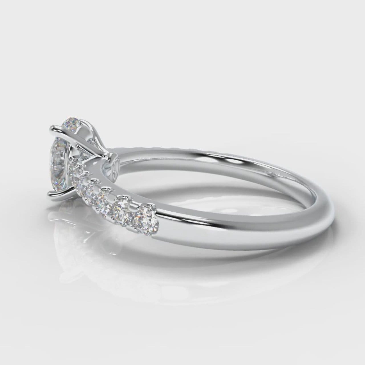 Carrée Micropavé Oval Diamond Engagement Ring