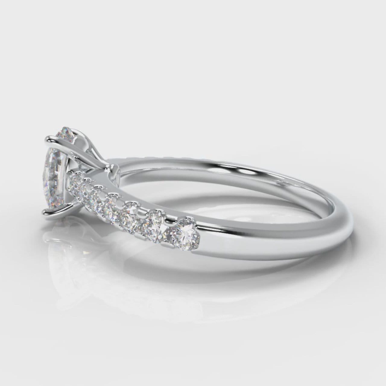 Carrée Micropavé Oval Diamond Engagement Ring
