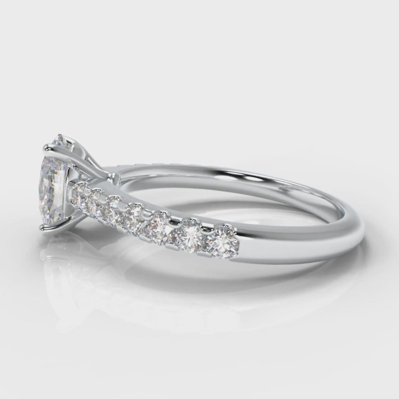Carrée Micropavé Oval Diamond Engagement Ring