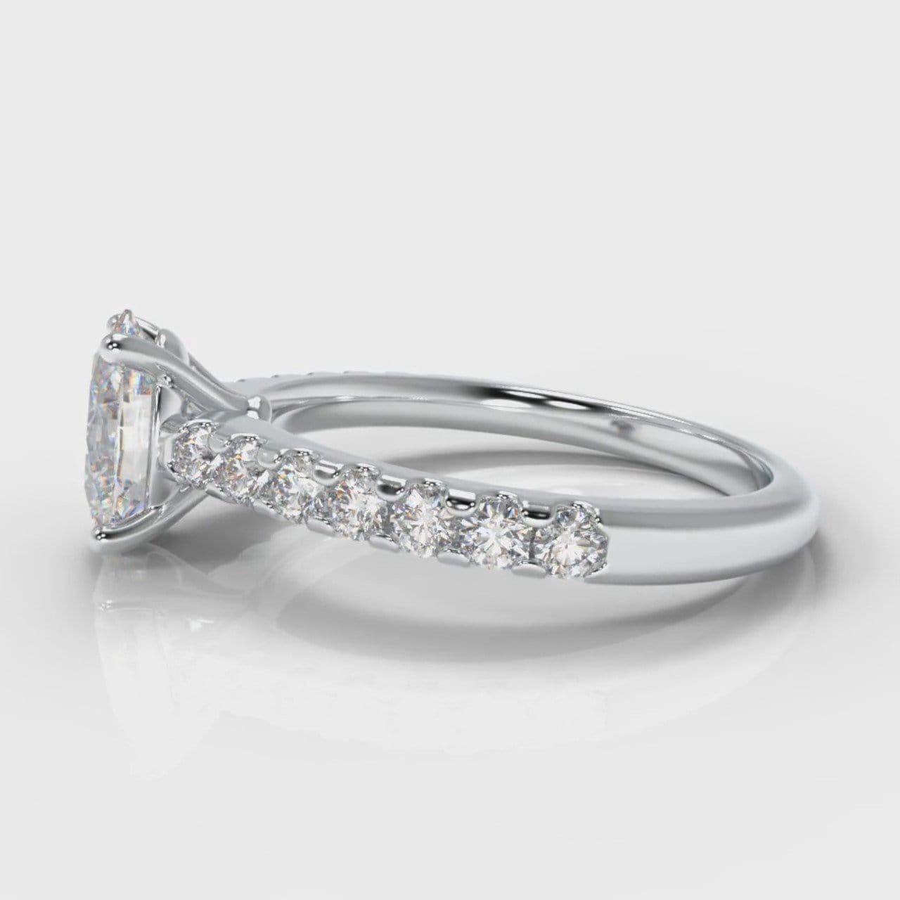 Carrée Micropavé Oval Diamond Engagement Ring