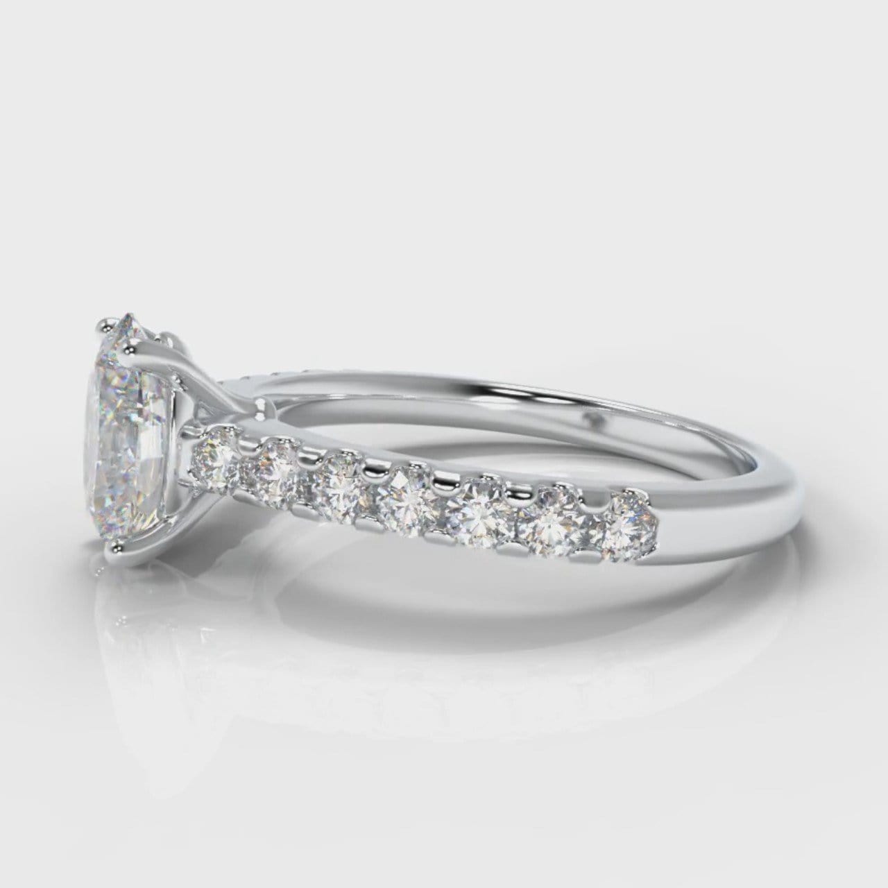 Carrée Micropavé Oval Diamond Engagement Ring