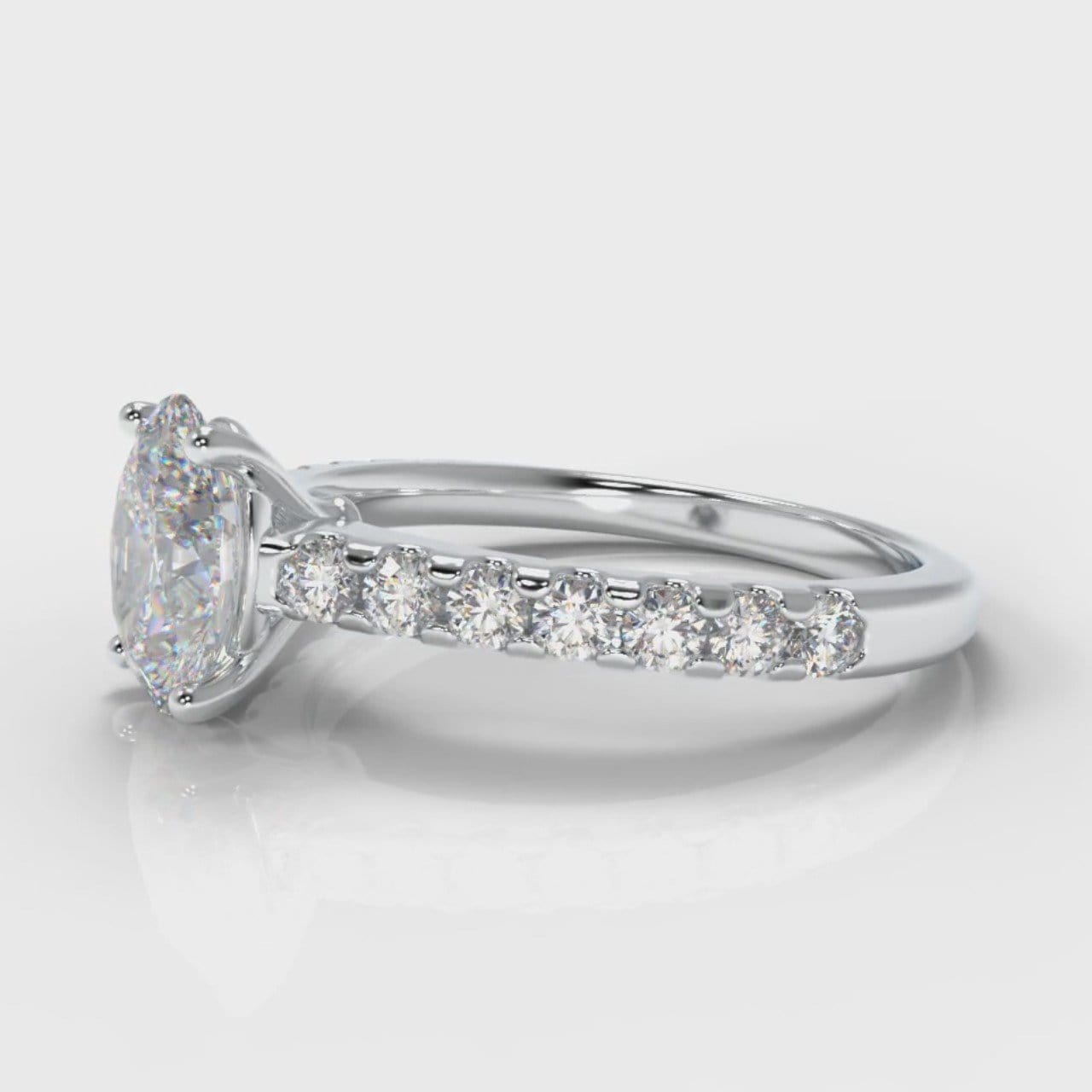 Carrée Micropavé Oval Diamond Engagement Ring