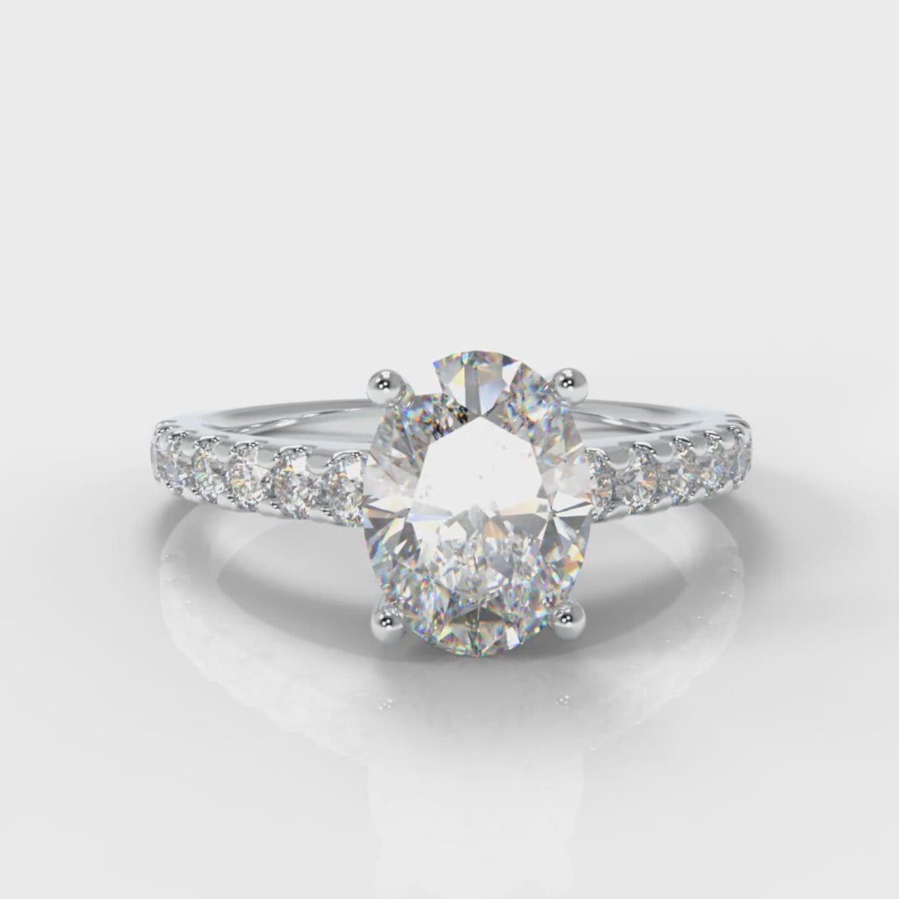 Carrée Micropavé Oval Diamond Engagement Ring