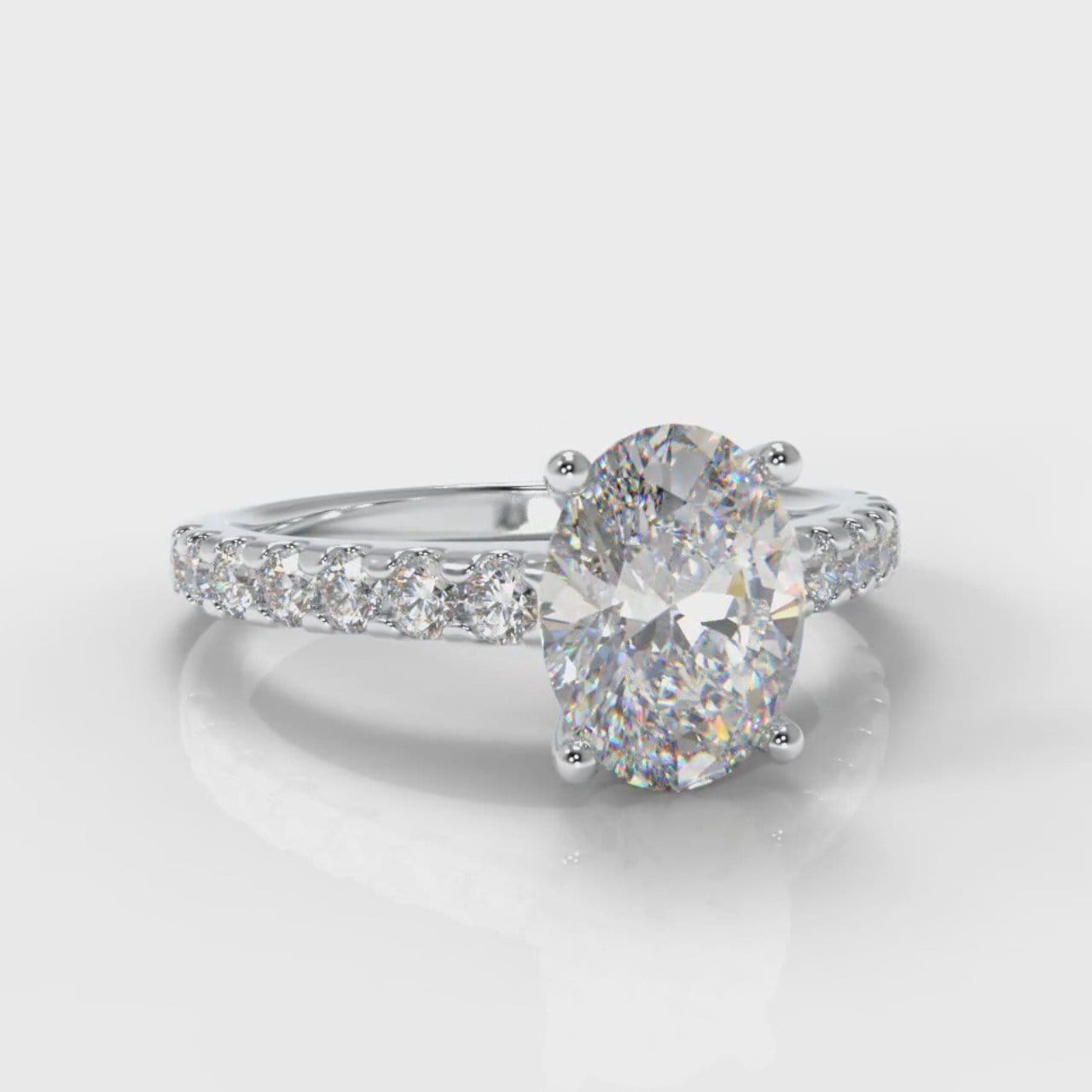 Carrée Micropavé Oval Diamond Engagement Ring