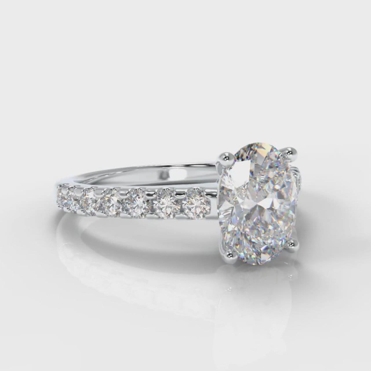 Carrée Micropavé Oval Diamond Engagement Ring