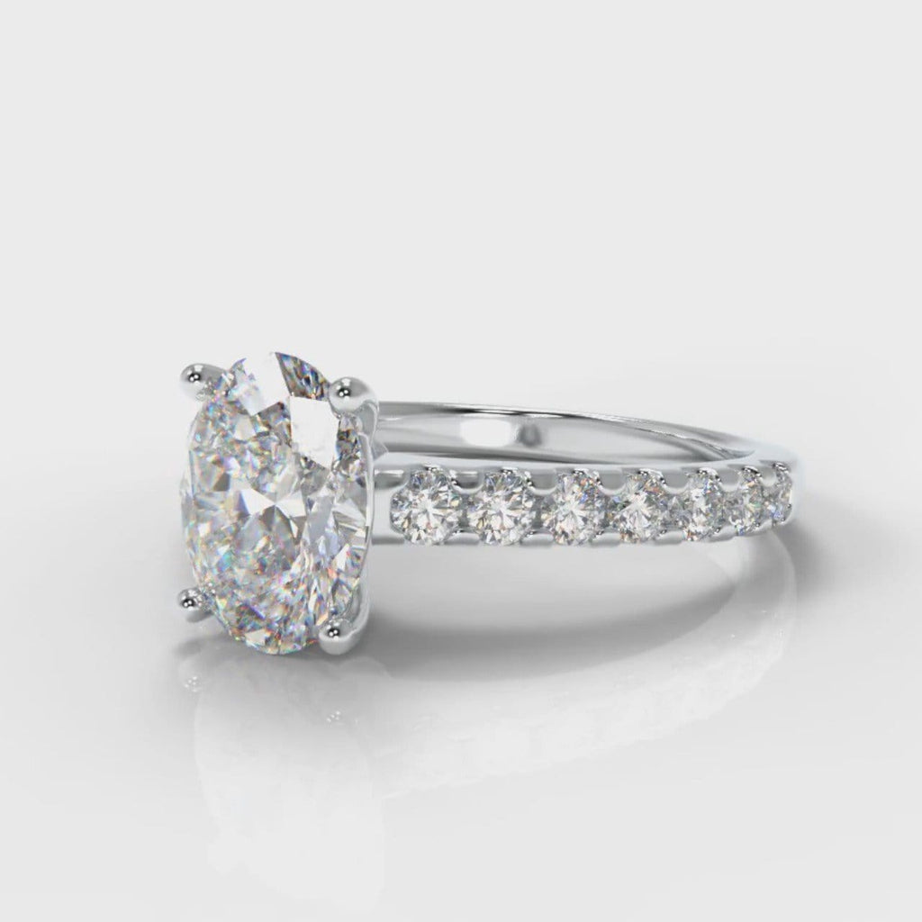 Carrée Micropavé Oval Diamond Engagement Ring