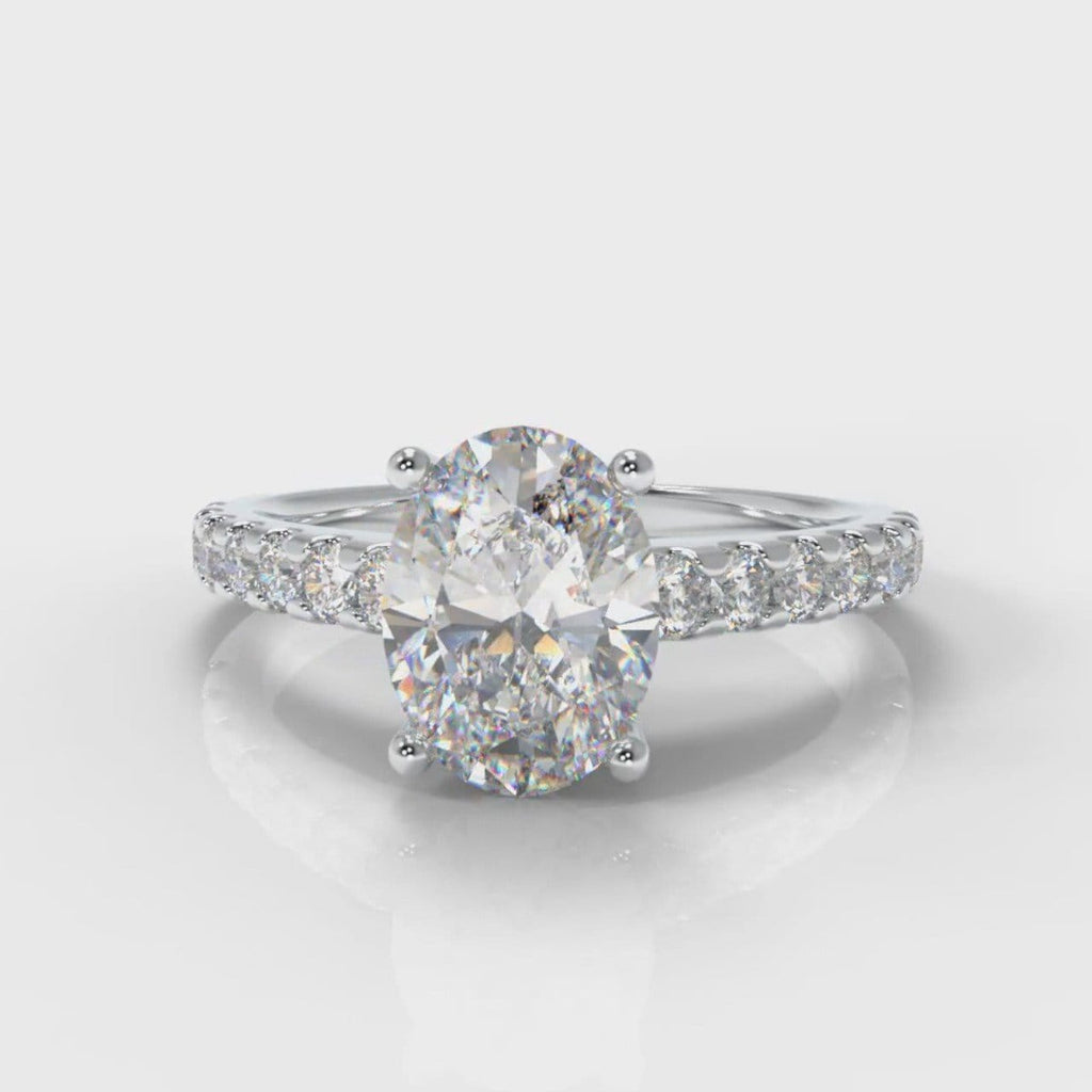 Carrée Micropavé Oval Diamond Engagement Ring