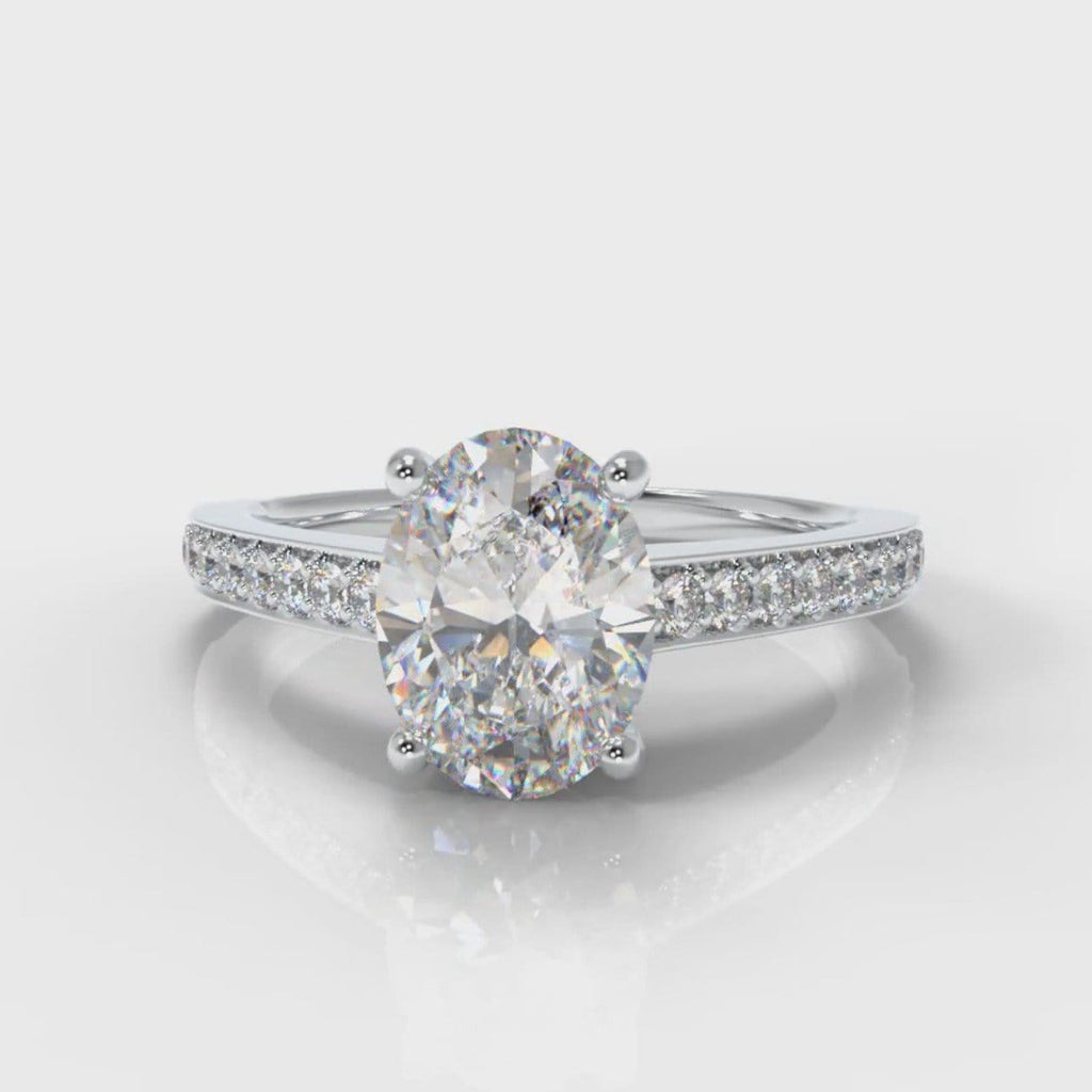 Pavé Oval Diamond Engagement Ring