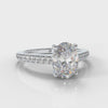 Pavé Oval Diamond Engagement Ring