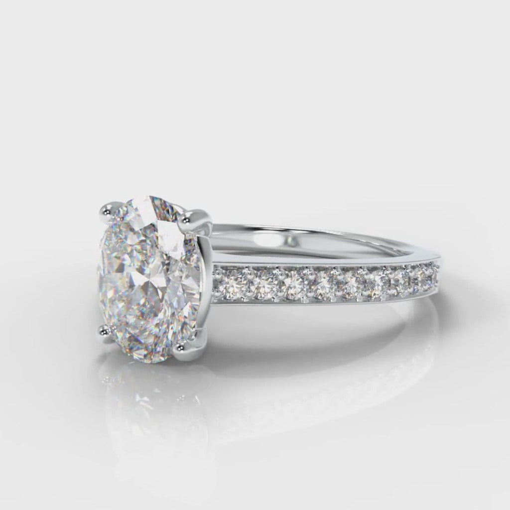 Pavé Oval Diamond Engagement Ring