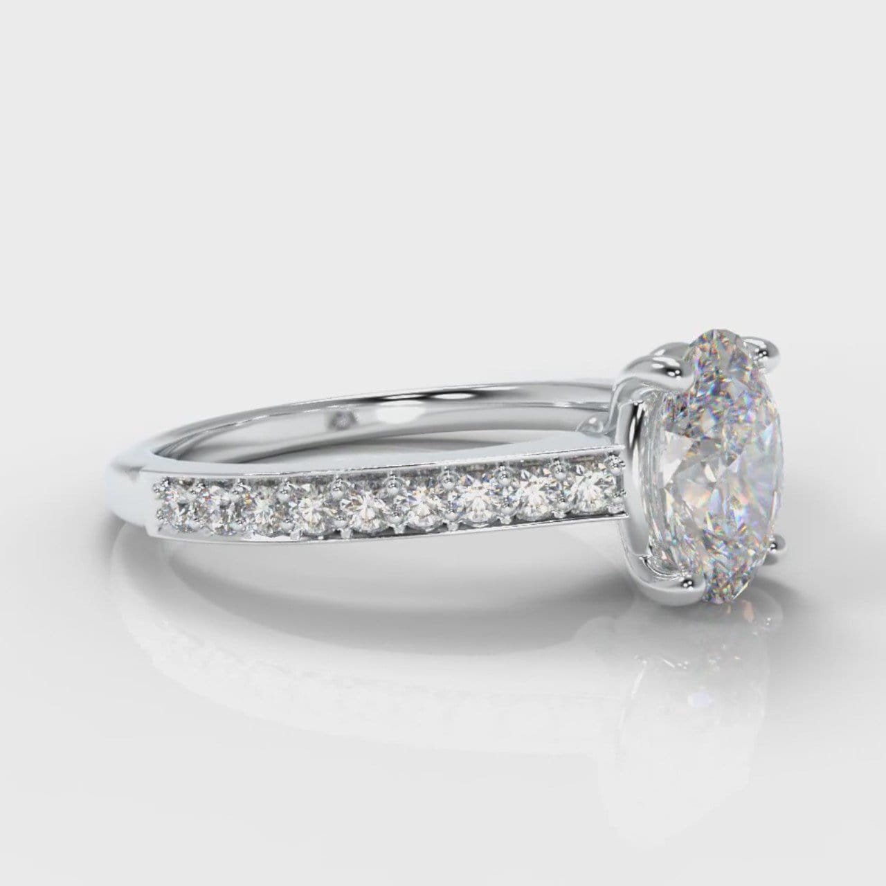 Pavé Oval Diamond Engagement Ring