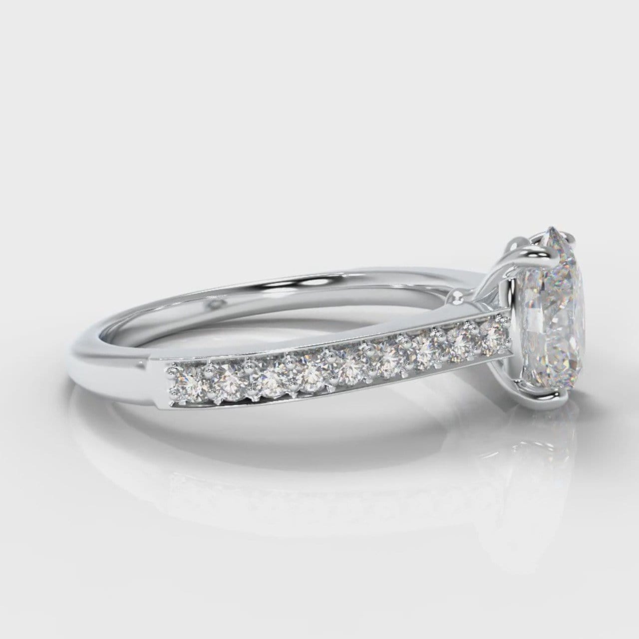 Pavé Oval Diamond Engagement Ring