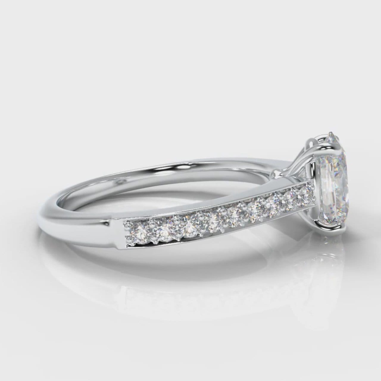 Pavé Oval Diamond Engagement Ring