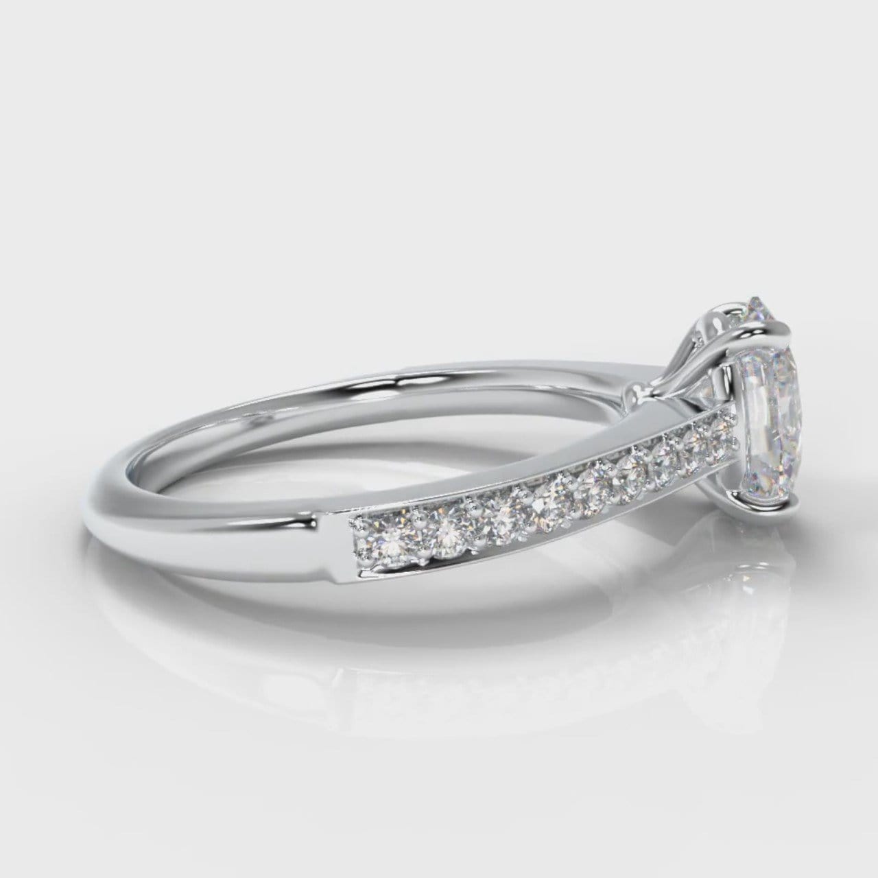 Pavé Oval Diamond Engagement Ring