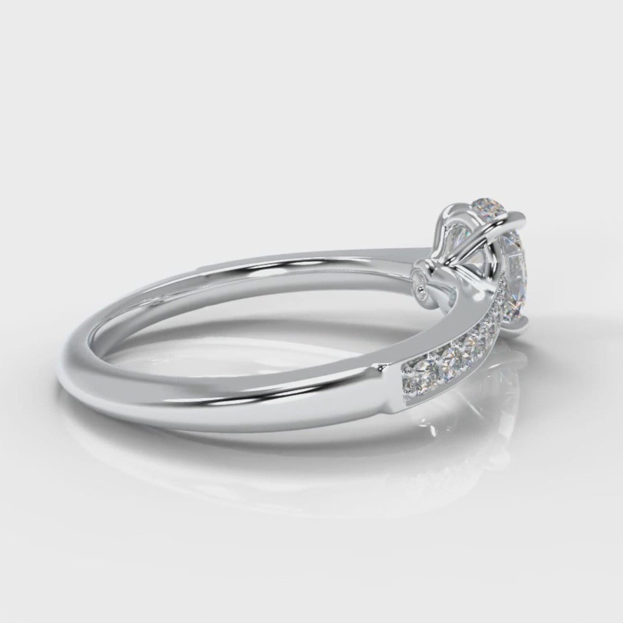 Pavé Oval Diamond Engagement Ring