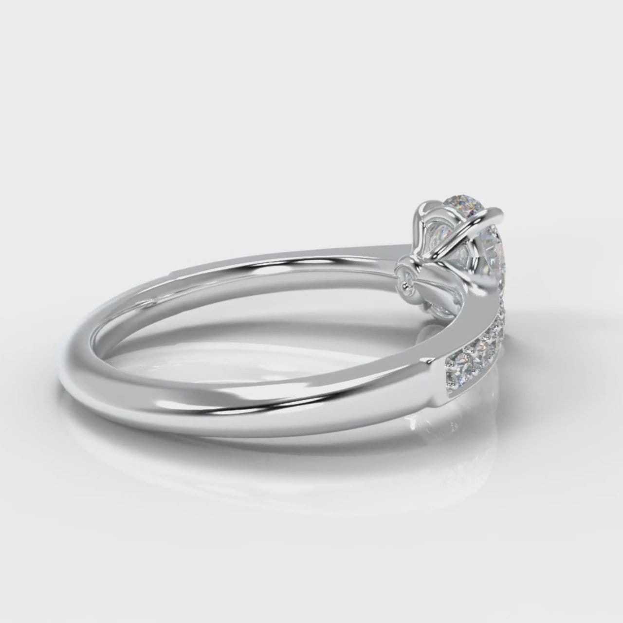 Pavé Oval Diamond Engagement Ring