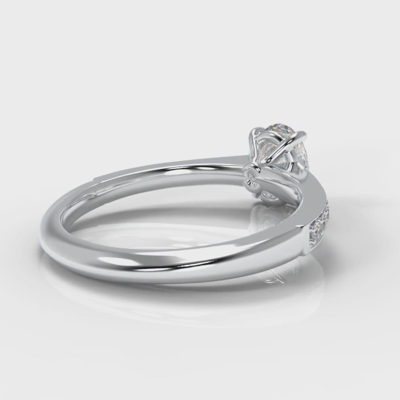 Pavé Oval Diamond Engagement Ring