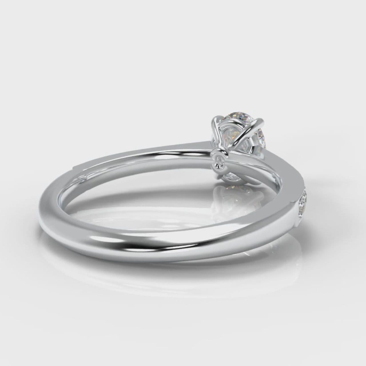 Pavé Oval Diamond Engagement Ring