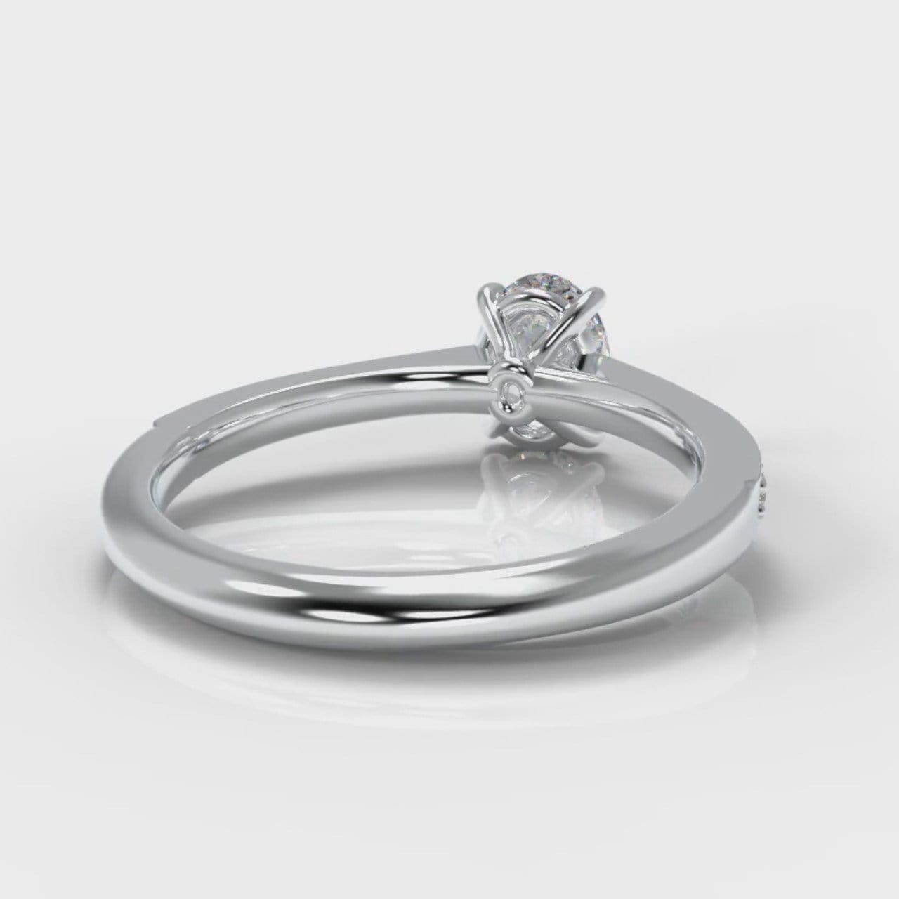 Pavé Oval Diamond Engagement Ring