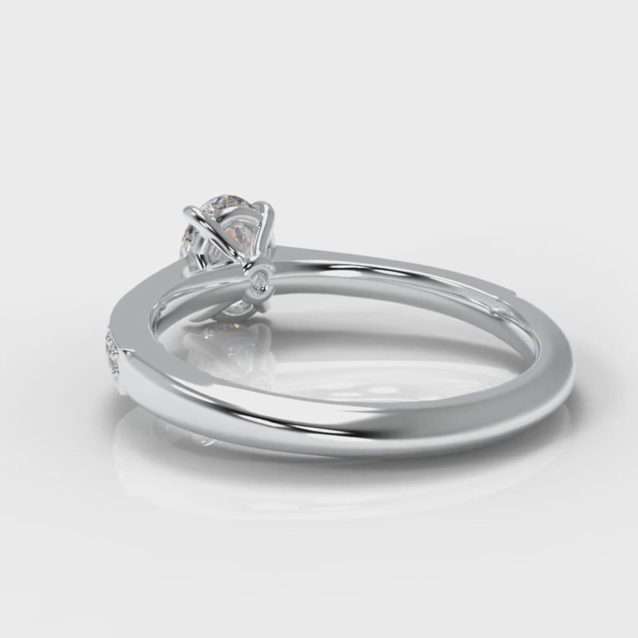 Pavé Oval Diamond Engagement Ring