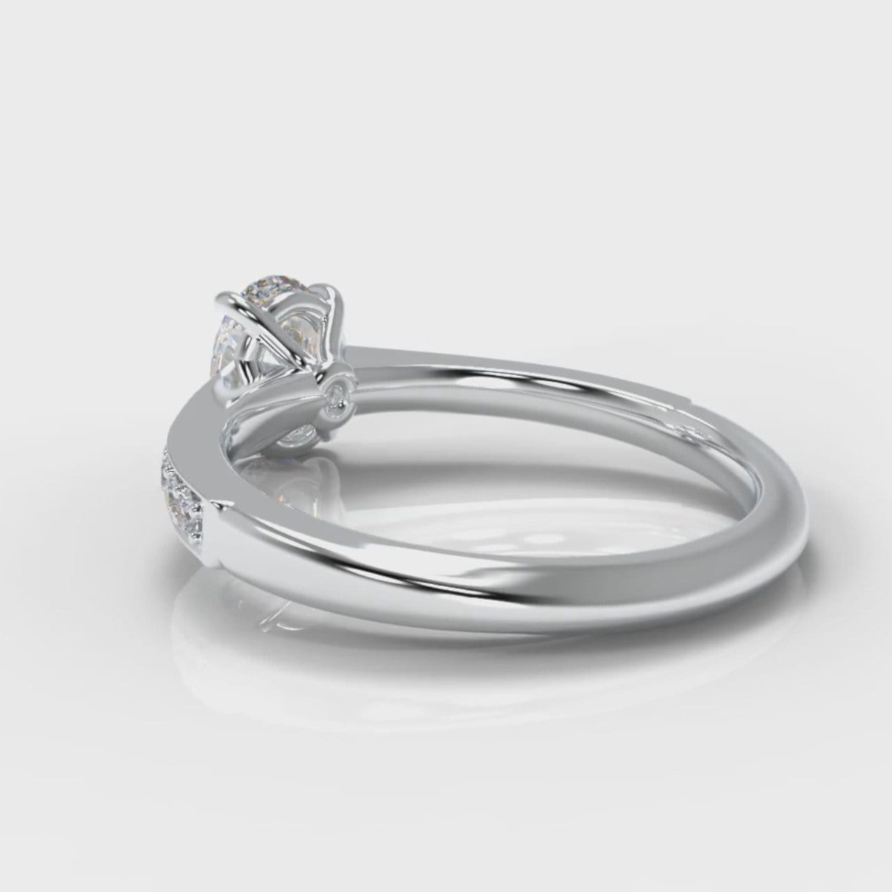 Pavé Oval Diamond Engagement Ring