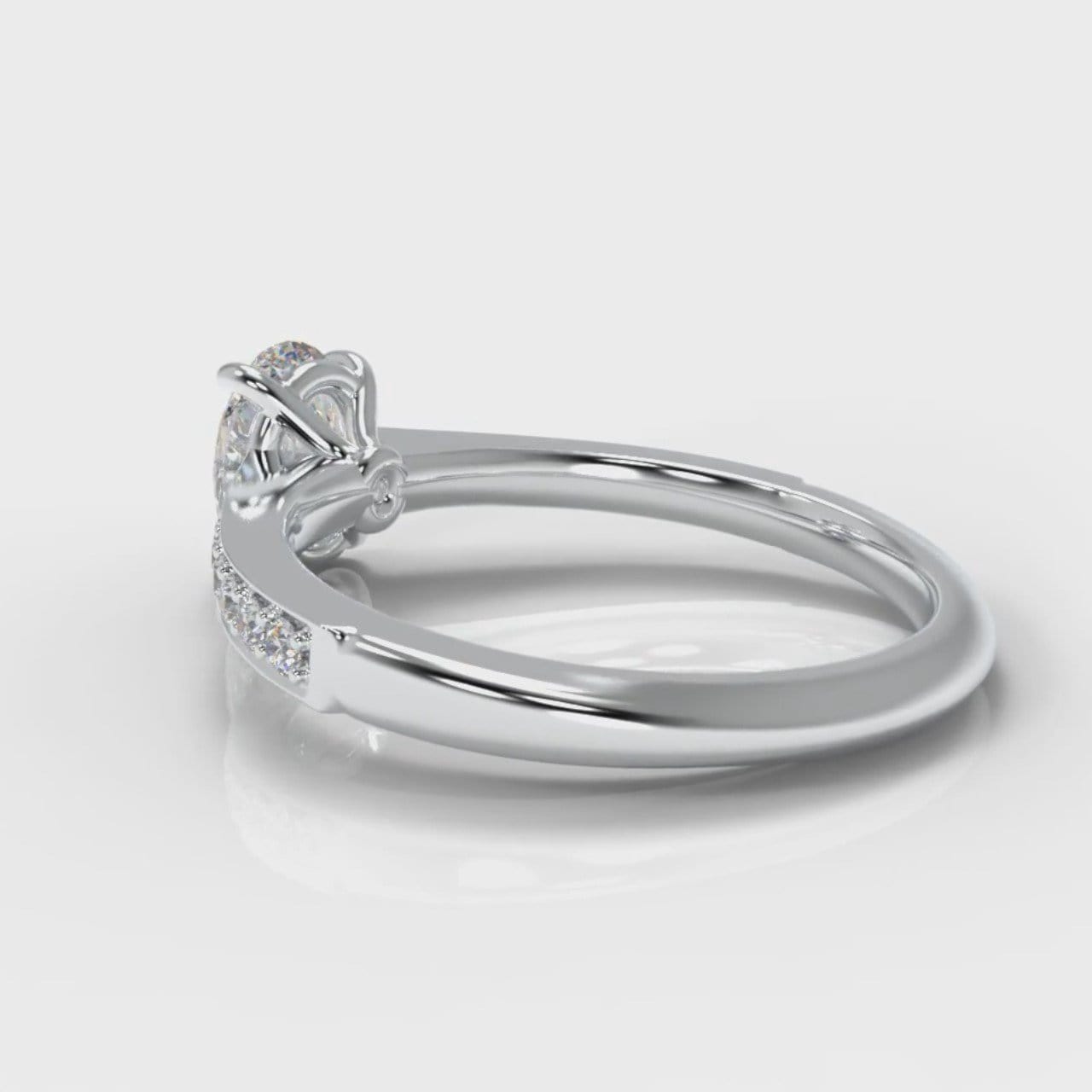 Pavé Oval Diamond Engagement Ring