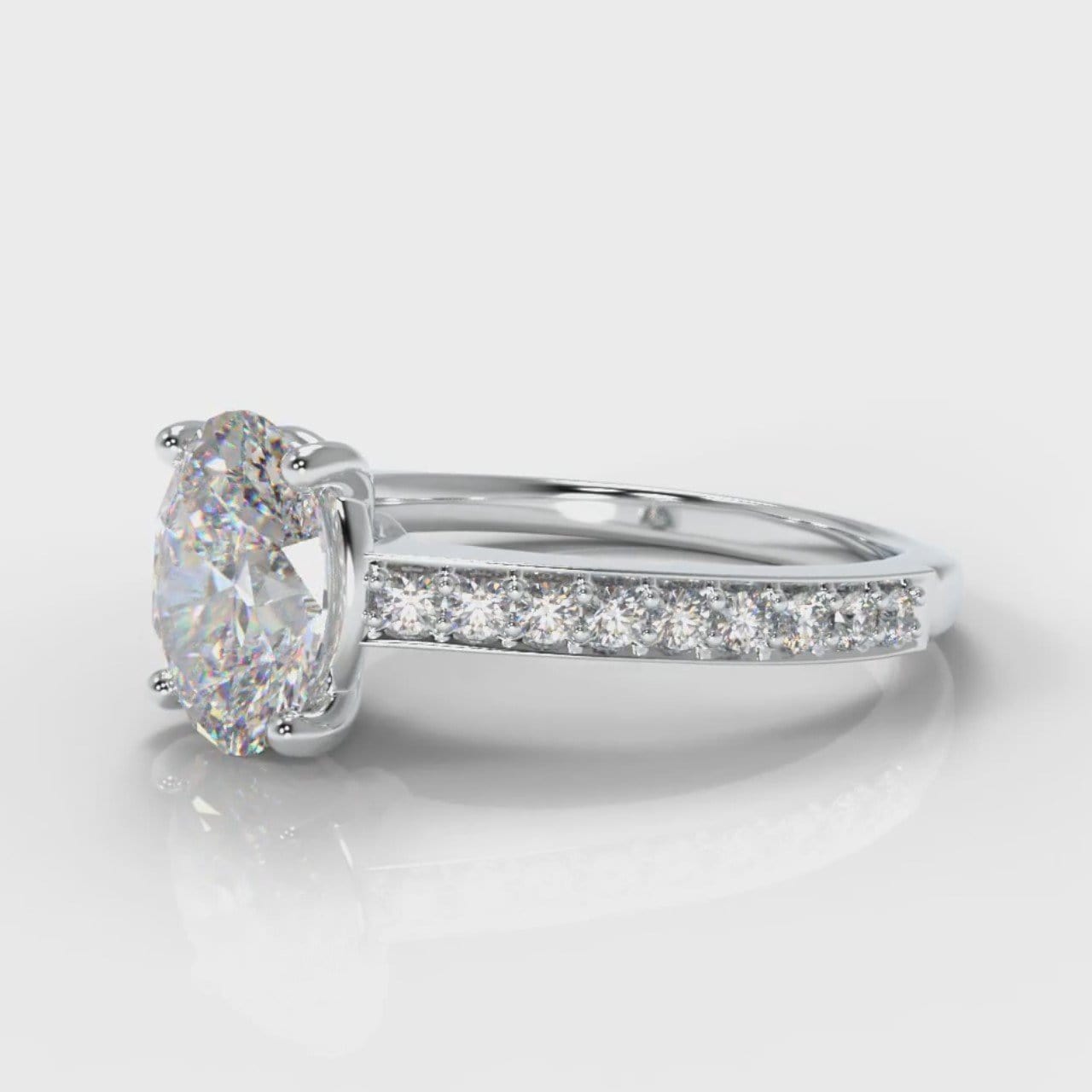Pavé Oval Diamond Engagement Ring