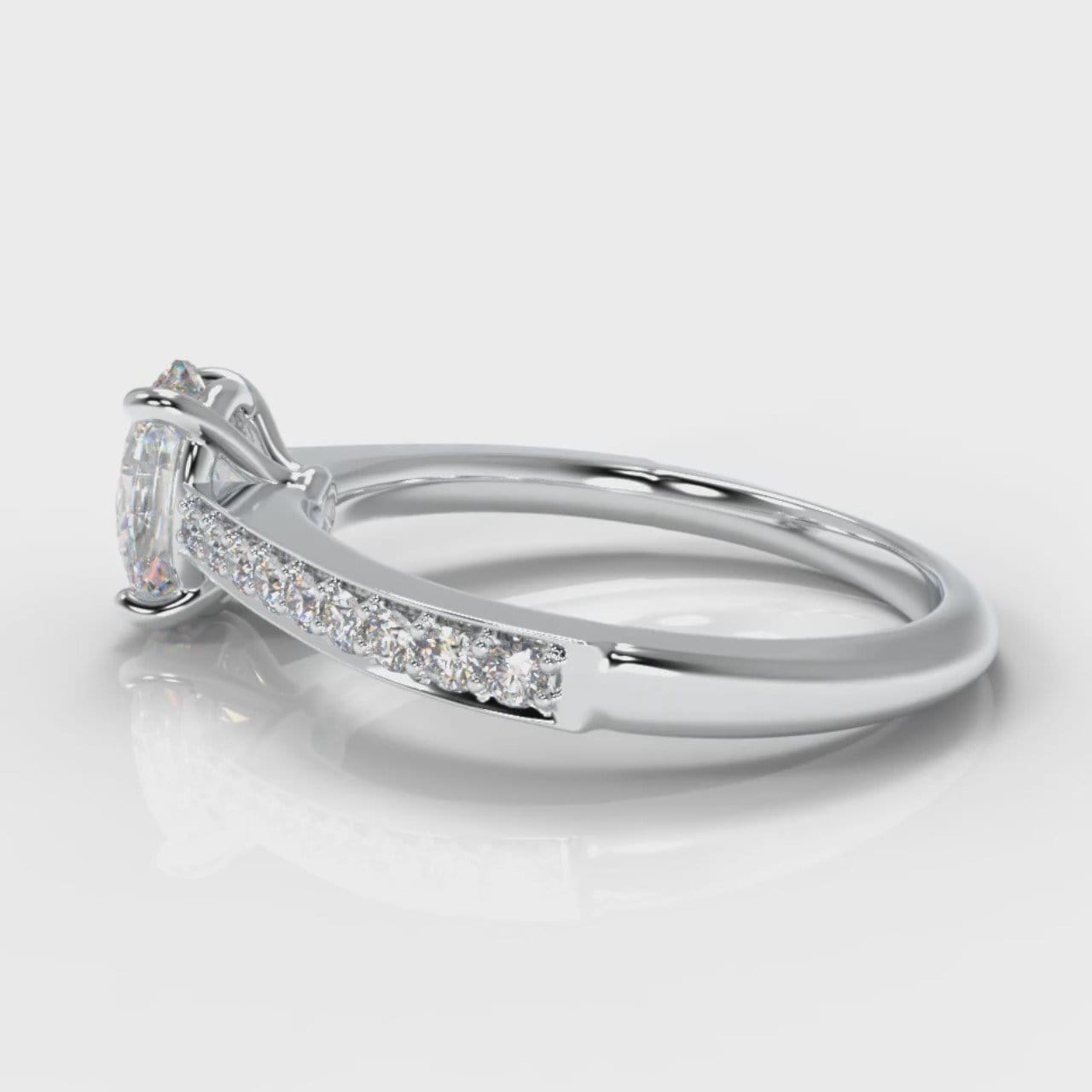 Pavé Oval Diamond Engagement Ring