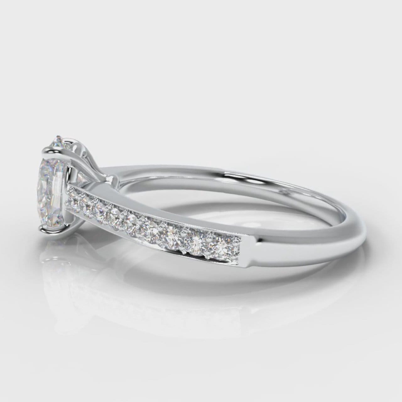 Pavé Oval Diamond Engagement Ring