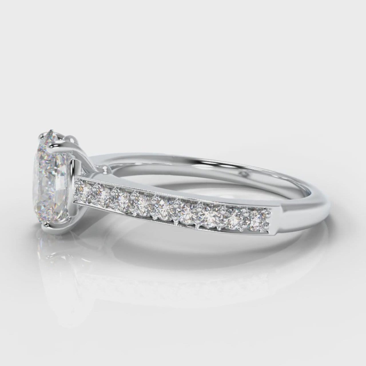 Pavé Oval Diamond Engagement Ring