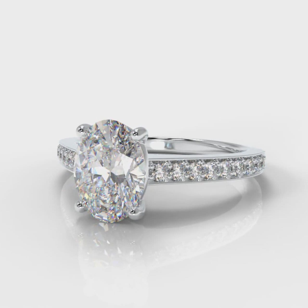 Pavé Oval Diamond Engagement Ring