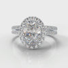 Petite Micropavé Oval Diamond Halo Bridal Set