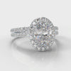 Petite Micropavé Oval Diamond Halo Bridal Set