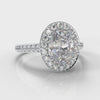 Pavé Oval Diamond Halo Engagement Ring