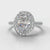 Pavé Oval Diamond Halo Engagement Ring