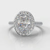 Pavé Oval Diamond Halo Engagement Ring