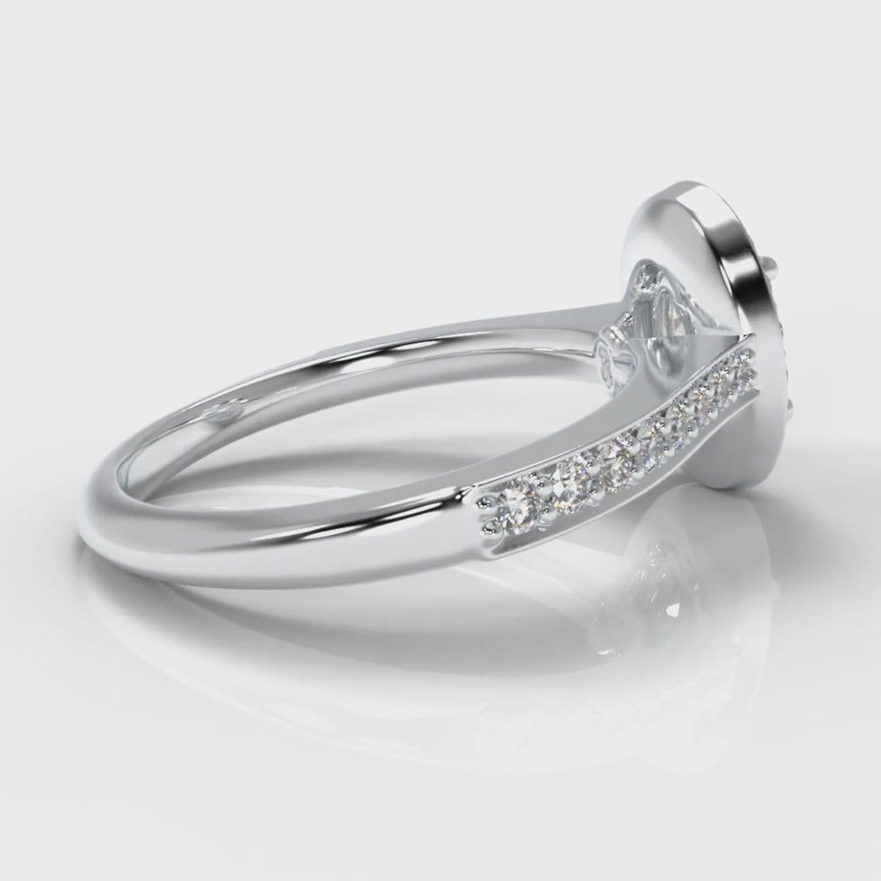 Pavé Oval Diamond Halo Engagement Ring