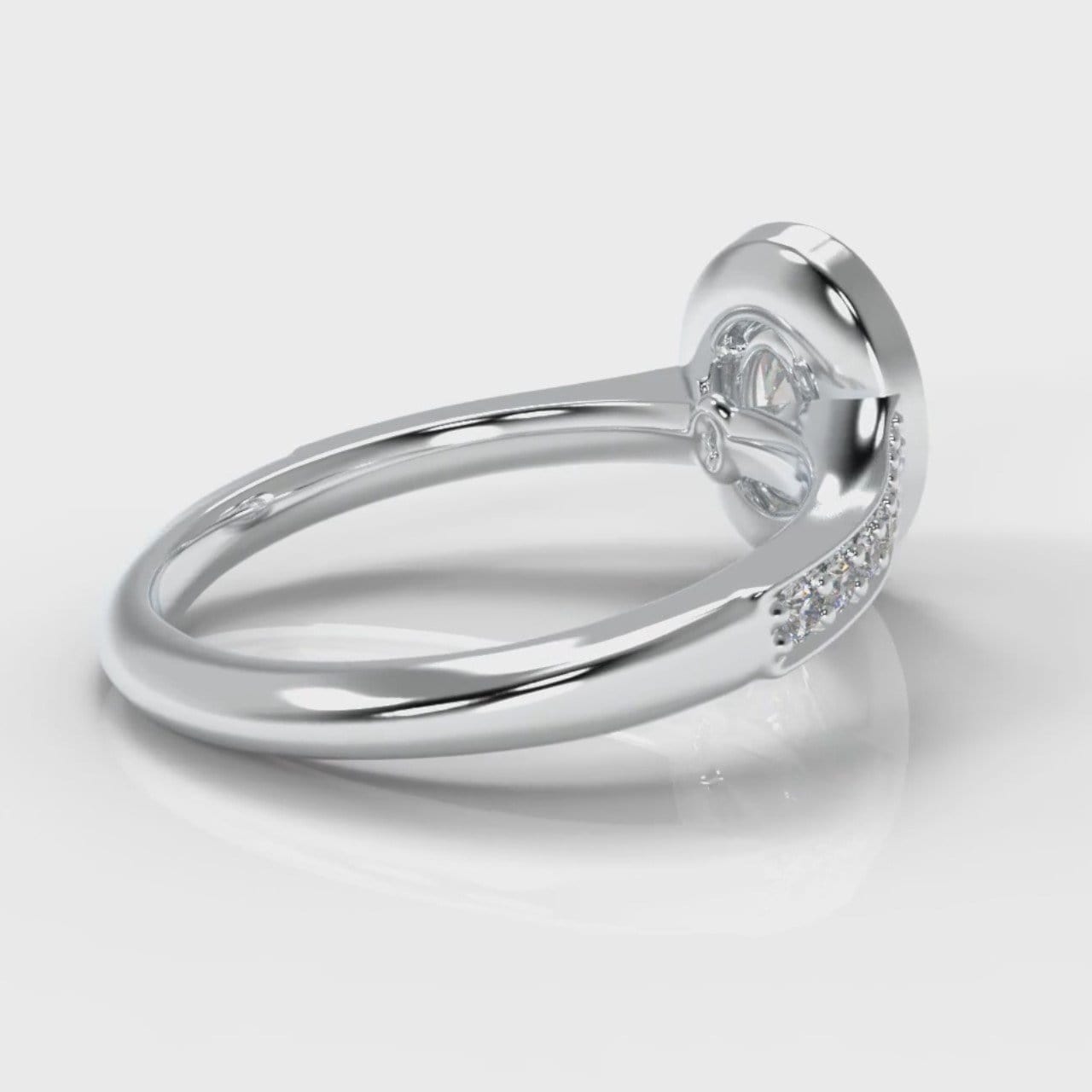 Pavé Oval Diamond Halo Engagement Ring