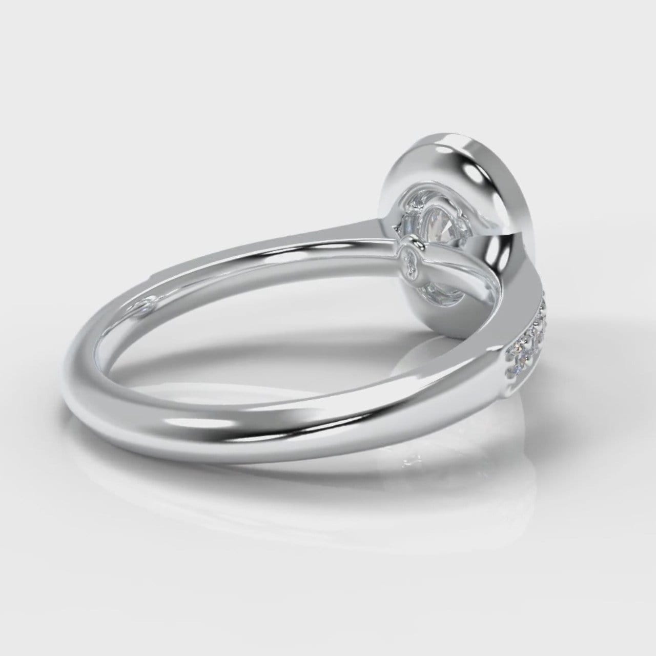 Pavé Oval Diamond Halo Engagement Ring