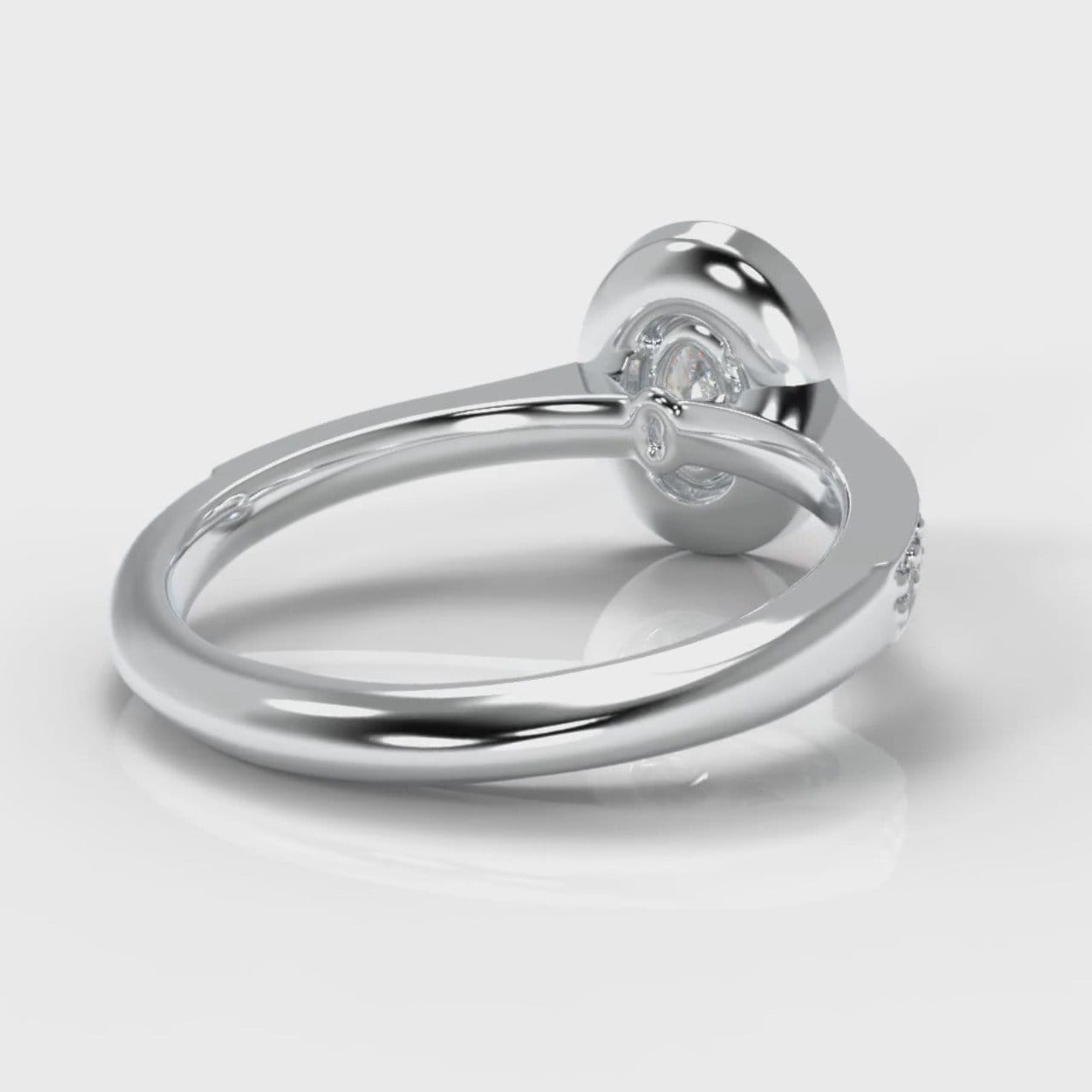 Pavé Oval Diamond Halo Engagement Ring