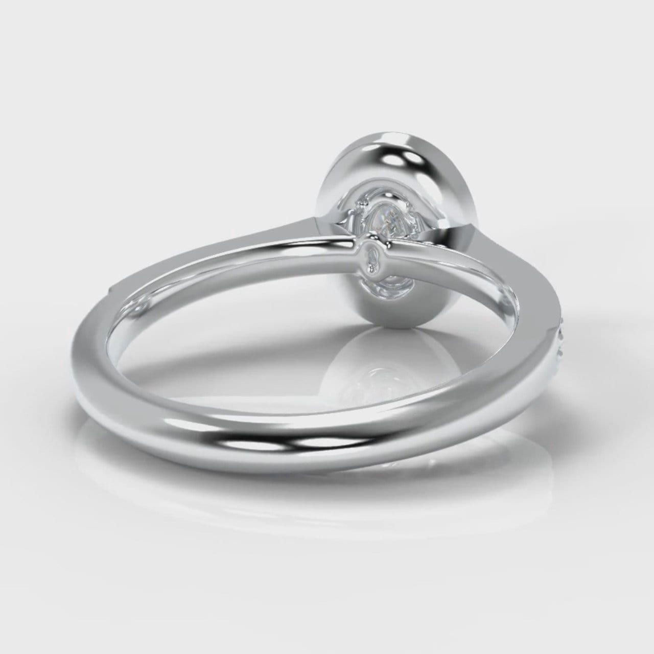 Pavé Oval Diamond Halo Engagement Ring
