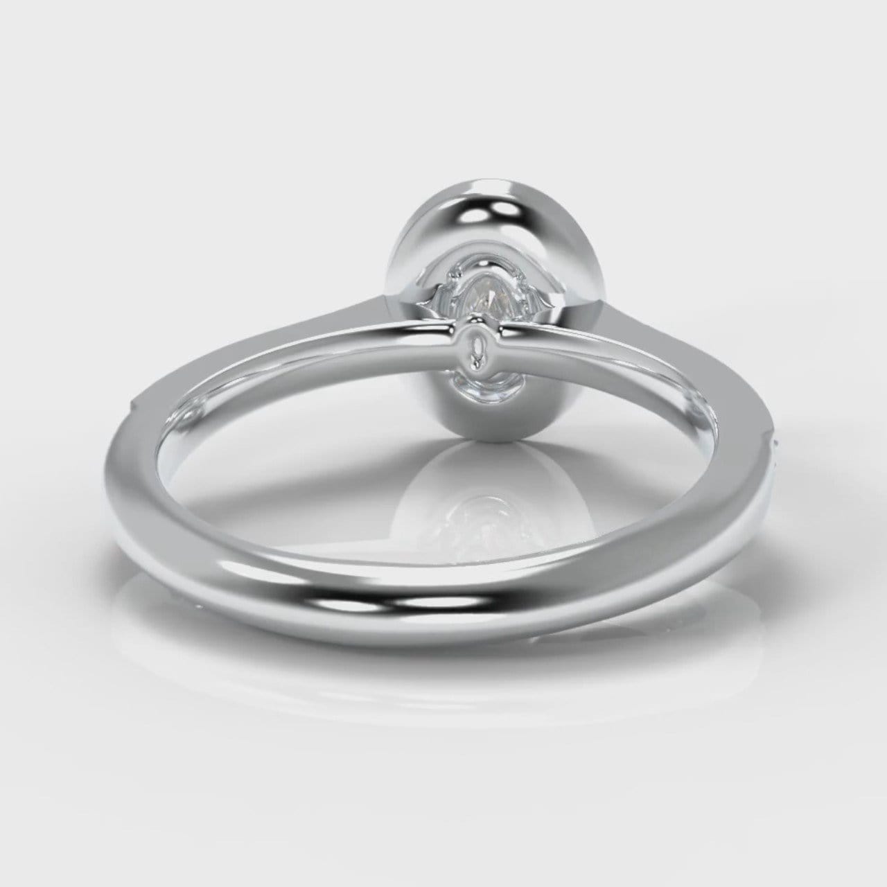 Pavé Oval Diamond Halo Engagement Ring