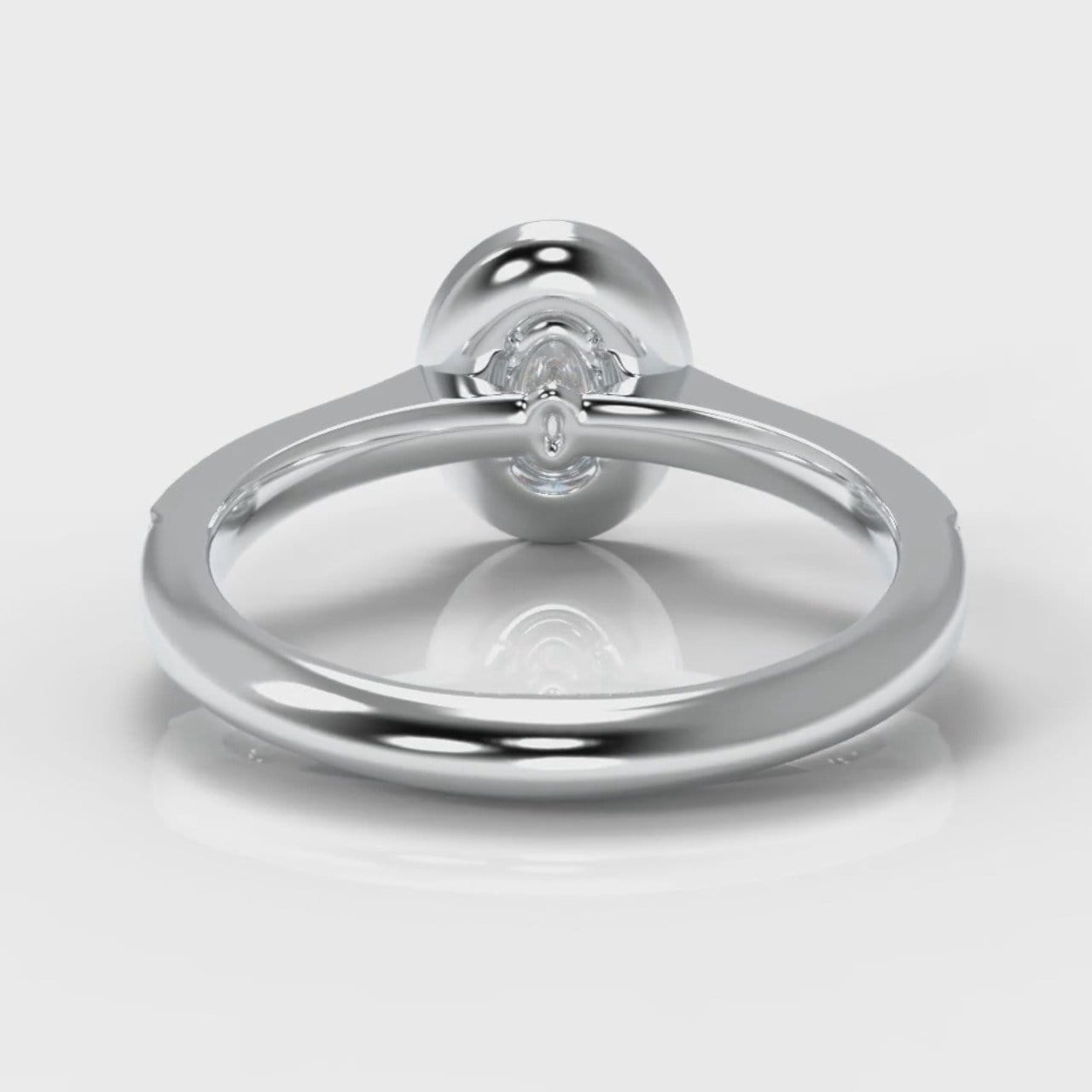 Pavé Oval Diamond Halo Engagement Ring