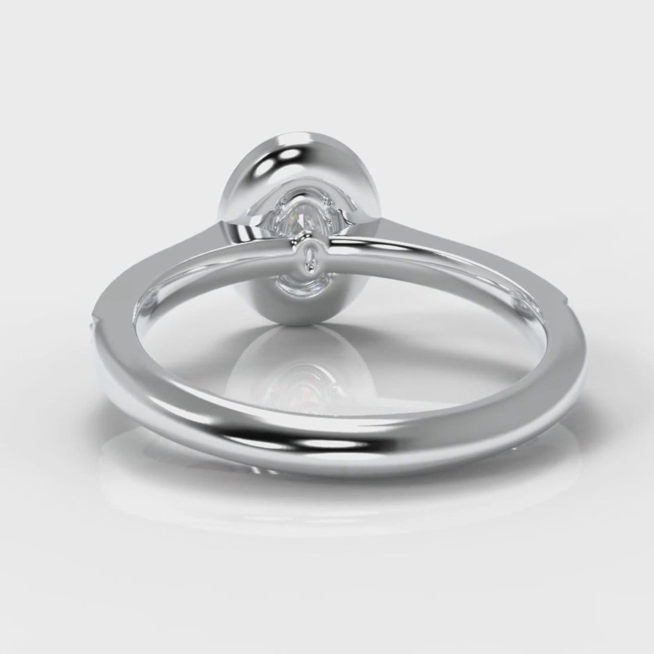Pavé Oval Diamond Halo Engagement Ring