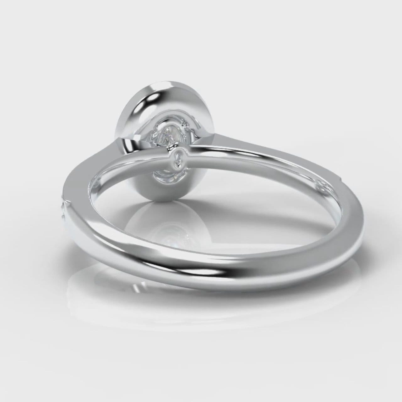 Pavé Oval Diamond Halo Engagement Ring