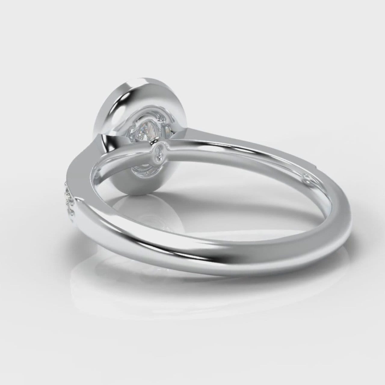 Pavé Oval Diamond Halo Engagement Ring