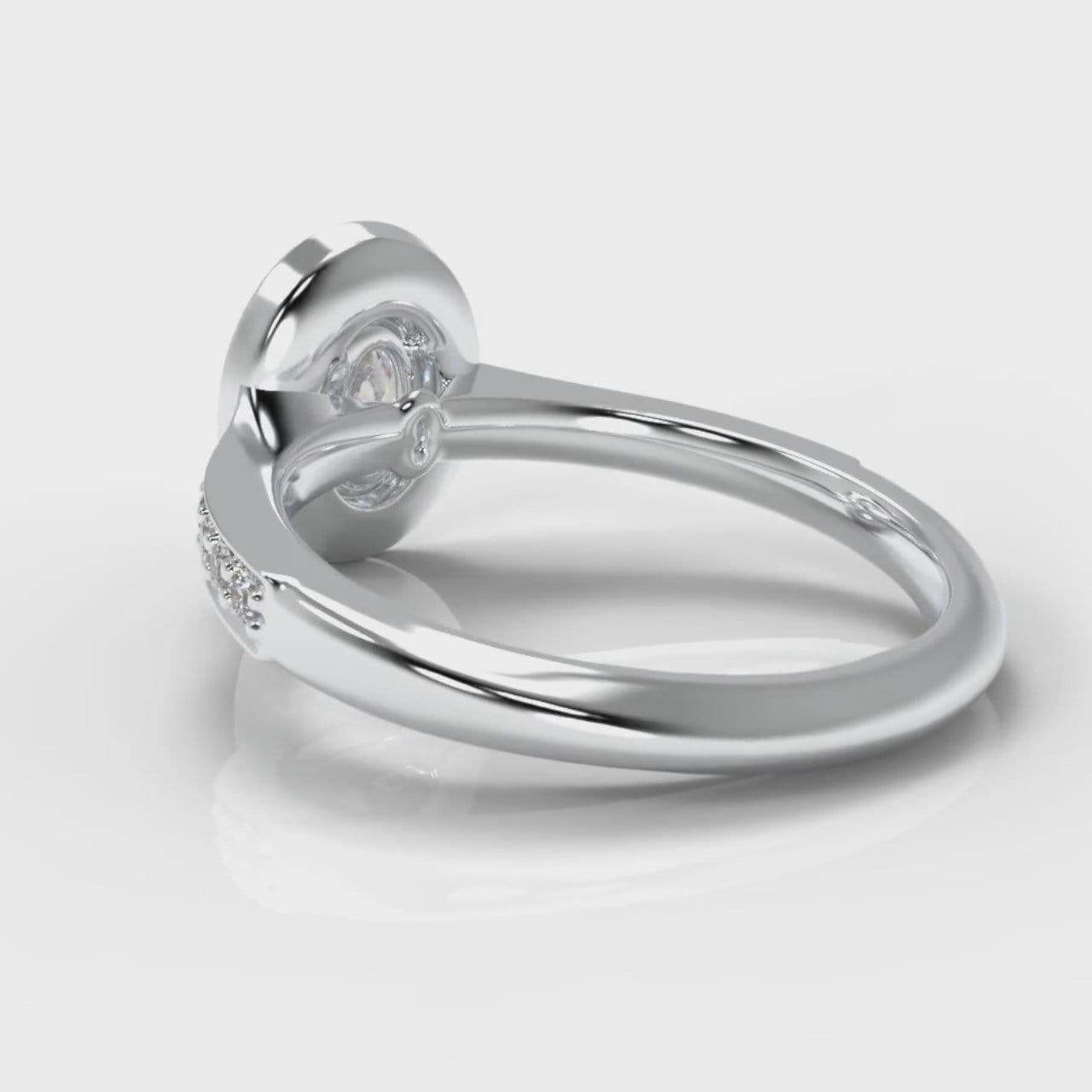 Pavé Oval Diamond Halo Engagement Ring