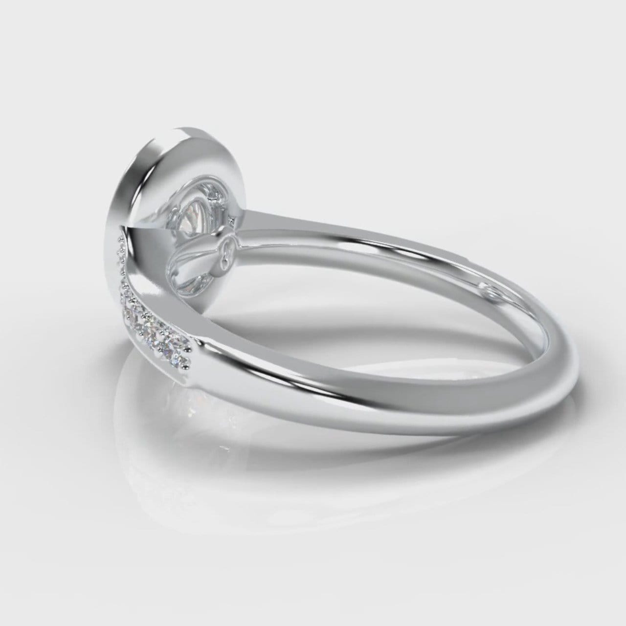 Pavé Oval Diamond Halo Engagement Ring