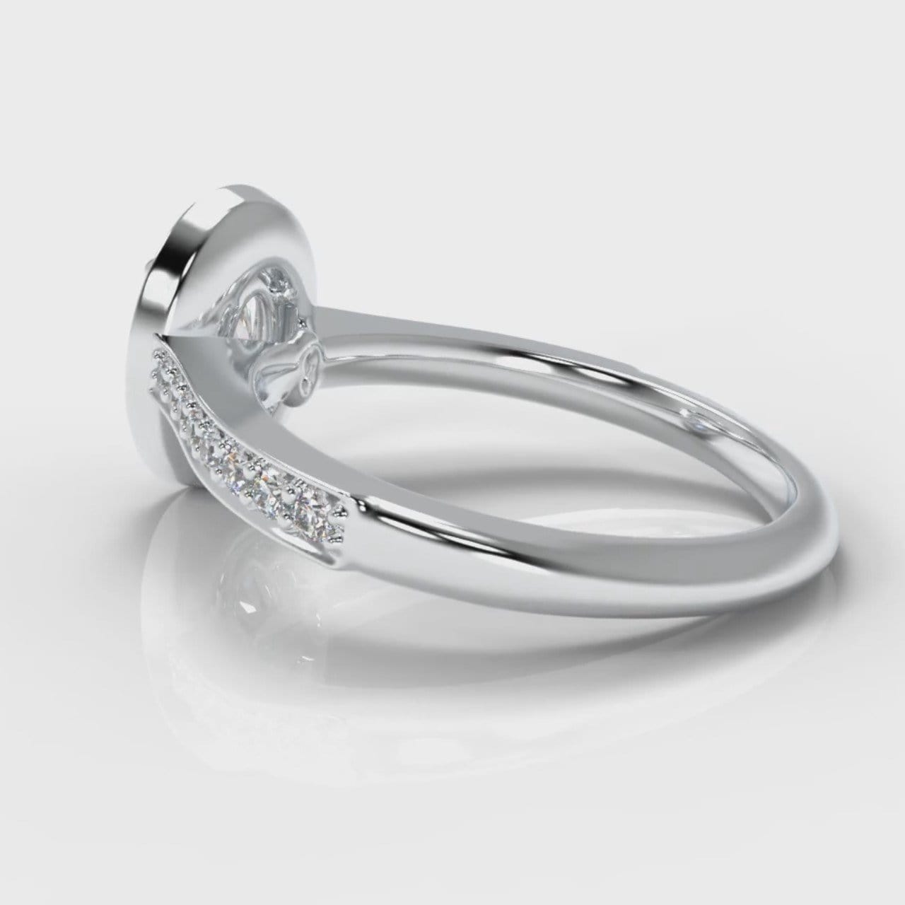 Pavé Oval Diamond Halo Engagement Ring